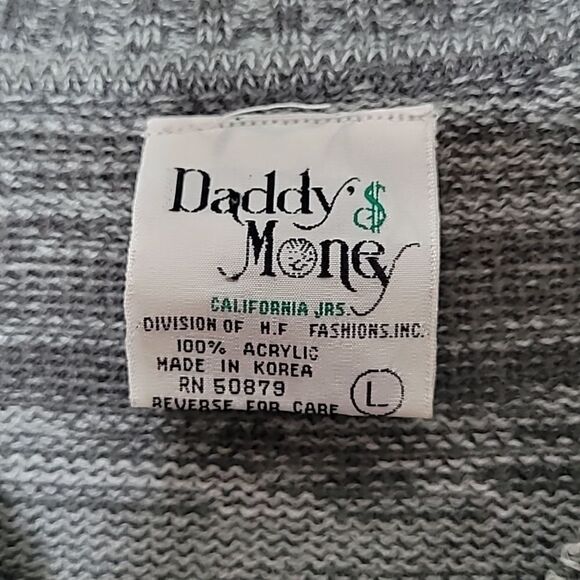 Daddy's Money 3/4 Wide Sleeve V Neck Aztec Print Vtg 70s Sweater Size Large - Picture 7 of 8